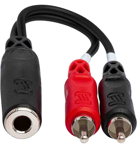 Hosa YPR-257 Stereo Breakout Cable, 1/4 in TRSF to Dual RCA