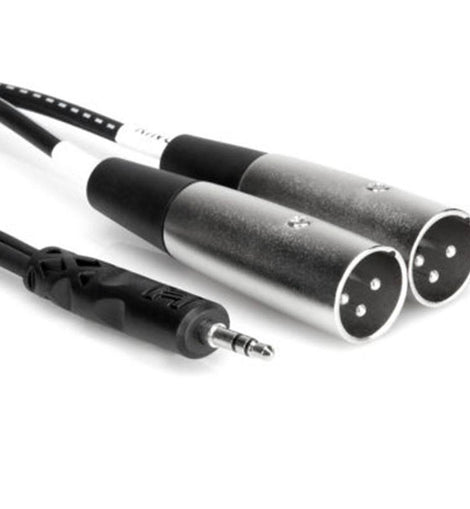 Hosa Stereo Breakout Cable, 3.5 mm Mini Stereo TRS to Dual XLR3M