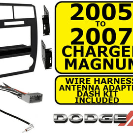05-07 Dodge Charger Single-DIN/Double-DIN Installation Kit Matte Black