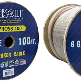 2 Absolute USA PROS8100 8 Gauge Speaker Wire<br/>100' 8 Gauge PRO PA DJ Car Home Marine Audio Speaker Wire Cable Spool