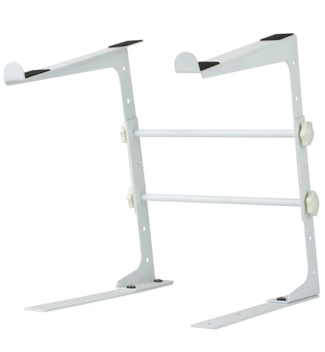 MR DJ LTS109WH Laptop Computer Stand White Mobile Disc Jockey PC Table Rack Mount Clamp Bracket