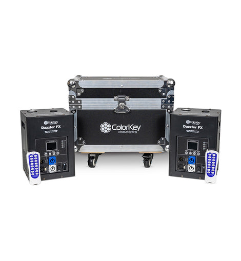 ColorKey CKU-7712, 600W Cold Spark Machine with FX2 MKII 2-Pack and Road Case - Black