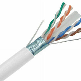AT Cat6 Ethernet Cable 23AWG 600Mhz UL Bare Solid Copper Wire UTP 500' White