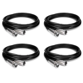 Hosa MCL-125 Microphone Cable DJ Package XLR3F to XLR3M (25 Feet) - 4 Pack