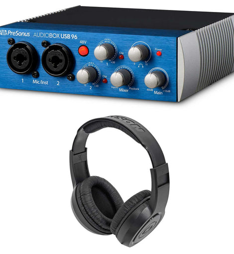 PRESONUS AUDIOBOX USB 96 2x2 Audio 2.0 Recording Interface + Samson Headphones