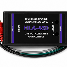 2 Absolute HLA450 2-Ch High-to-Low Line Output Converter Adjustable Speaker Level to RCA Converter