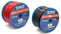 2 1/0 Gauge 50 FT PRO Xtreme Twisted Power / Ground Battery Wire Cables Set