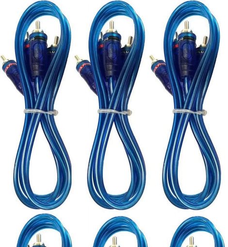 RCA Interconnect Audio Cables 17 Feet 6 Pair (Blue)