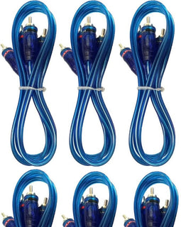 Absolute 6 Pack ABC-17 17 Feet Blue RCA Interconnect Audio Cables