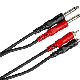 Hosa Stereo Interconnect Cable Dual 1/4-inch TS Male to Dual RCA Male