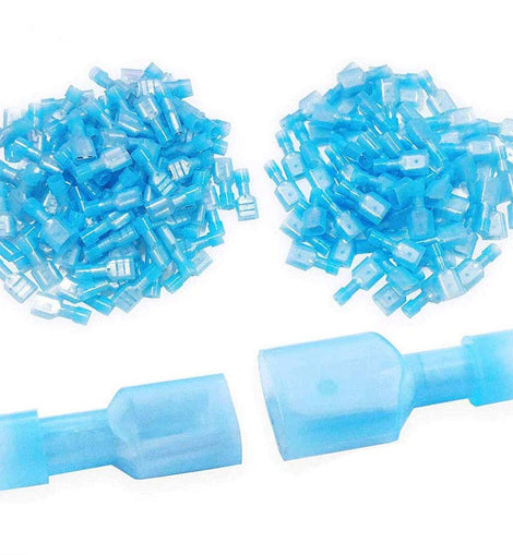 Absolute 200pcs Male & Female Blue Nylon Quick Disconnects 16-14 AWG Gauge Insulated