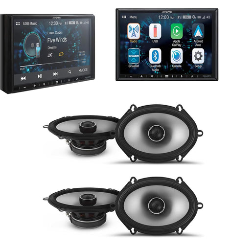 Alpine ILX-W670 Digital Indash Receiver & 2 Pairs Alpine S2-S68 5x7/6x8 Coax Speaker