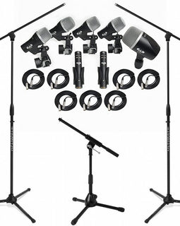 CAD Audio Stage7 7-Piece Drum Instrument Mic Carrying Case + 3 Mic Stands + 7 XLR Mic Cables