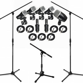 CAD Audio Stage7 7-Piece Drum Instrument Mic Carrying Case + 3 Mic Stands + 7 XLR Mic Cables