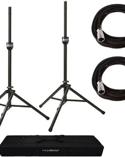 2 Ultimate Support TS-90B TeleLock Series Lift-assist Aluminum Speaker Stand Bundle