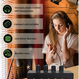 MR DJ Microamp HA400PRO Ultra-compact 4-channel stereo headphone amplifier
