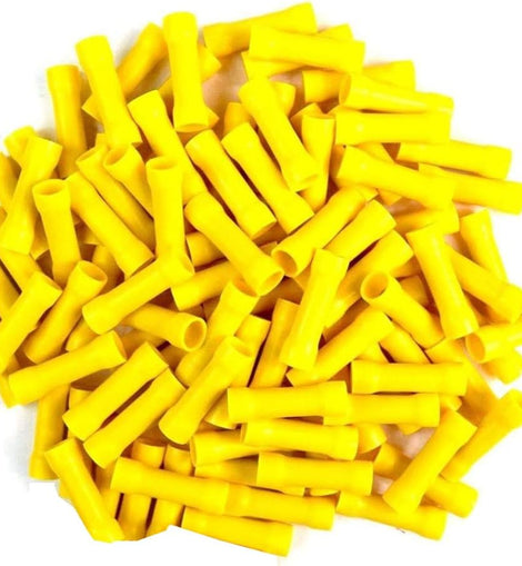 Install Bay YVBC Yellow Vinyl Butt Connector 12-10 Gauge - Package of 100