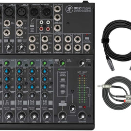 Mackie 802VLZ4 8-channel Ultra Compact Mixer with High-Quality Onyx Preamps with MR DJ XLR Cable 20 Feet and 3.5mm TRS to dual 1/4" TS Stereo Cable