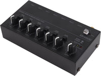 MR DJ MIX600 Ultra Low-Noise 6-Channel Line Mixer Stereo/Single Track Switch Microphone