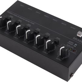 MR DJ MIX600 Ultra Low-Noise 6-Channel Line Mixer Stereo/Single Track Switch Microphone