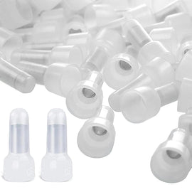 1000 White Crimp Cap Connectors Nylon Closed Ends Snow Caps