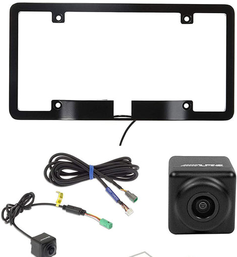 Alpine Front+Rear Car Camera w/License Plate Bracket+Switch Multi View Selector