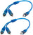 2 Absolute ABC-1F2M BLUE Y-Adapter 1F-2M RCA Interconnect Audio Cables