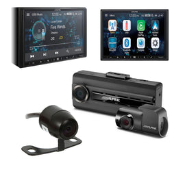 Alpine ILX-W670 7" Multimedia Receiver Bullet Camera DVR-C310R Dash Camera