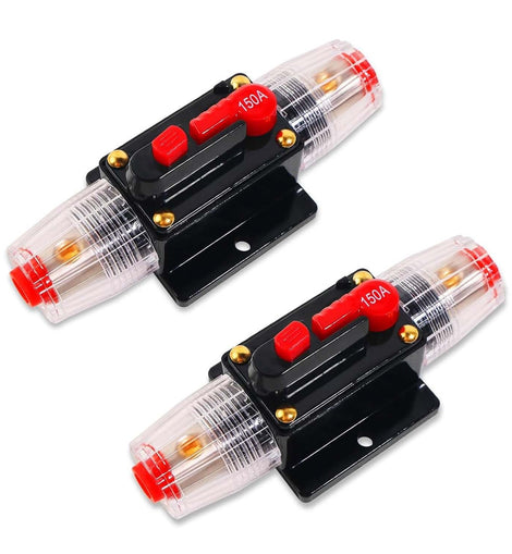 2 Absolute ICB140 140 Amp Circuit Breaker 4/8 AWG Inline Manual Reset Fuse Holder