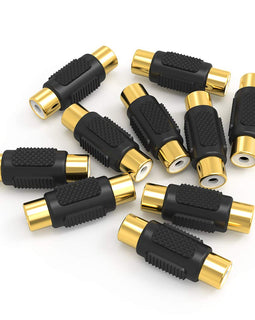 Absolute FF100-20 20 Pack Audio Video Gold RCA Female to Female Coupler Adapter