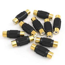 Absolute FF100-20 20 Pack Audio Video Gold RCA Female to Female Coupler Adapter