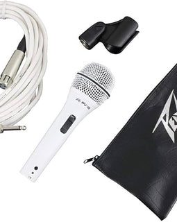 Peavey PVI 2W 1/4" White Cardioid Unidirectional Dynamic Vocal Microphone with 1/4" Cable