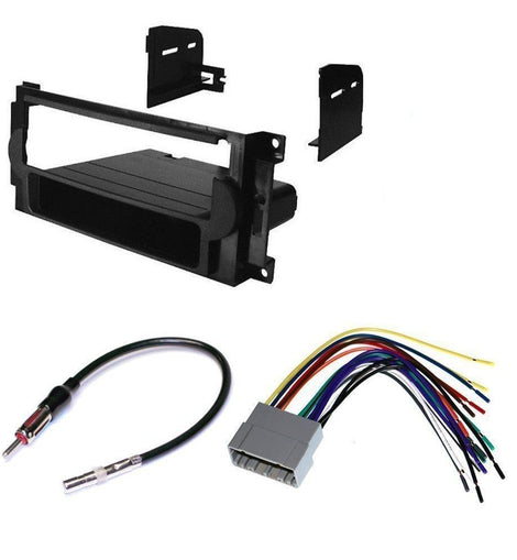 Absolute Car Stereo Dash Install Mounting Kit Wire Harness Radio Antenna For Chrysler Jeep Dodge 2004 - 2008 package