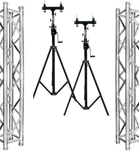 MR TRUSS DJ PRO Crank-up Portable 10' Lighting Stand with 12' Truss Package