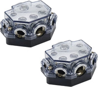 2 Absolute PD-150C 0-2-4 Gauge 1 in 5 Ways Out Power Splitter Distribution Block