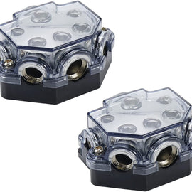 2 Absolute PD-150C 0-2-4 Gauge 1 in 5 Ways Out Power Splitter Distribution Block