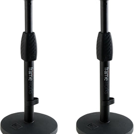 Gator Frameworks Pair GFW-MIC-0601 Desktop Mic Stand with Round Base and Twist Clutch