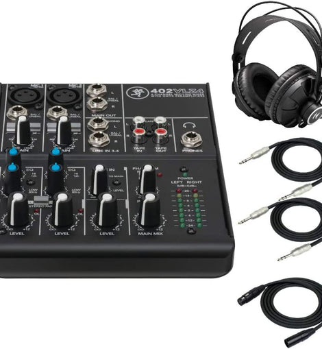 Mackie 402VLZ4, 4-channel Ultra Compact Mixer with High-Quality Onyx Preamps with MR DJ Headphones, 1/4