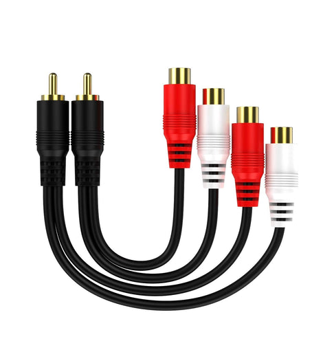 2 Absolute 2F1M RCA Interconnect Cable Wire Marine Car Amplifier Stereo Home Audio
