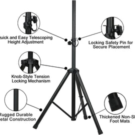 MR DJ SS350S Silver Folding Tripod DJ Speaker Stand