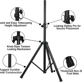 MR DJ SS350 Pro Universal Folding Tripod DJ PA Home On Stage Speaker Light Stand