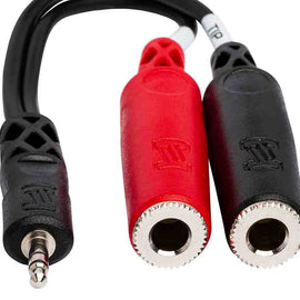 Hosa YMP-137 Stereo Breakout Cable, 3.5 mm TRS to Dual 1/4 in TSF