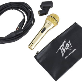 Peavey PVI 2G Cardioid Unidirectional Dynamic Vocal Microphone with XLR Cable - Gold