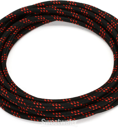 Hosa 3GT-18C5 Cloth Guitar Cable, Straight to Same, 18 ft, Black/Red