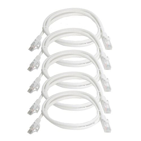6 Cat6a Ethernet Network Patch Cable RJ45 23AWG 600Mh Solid Copper Wire 3' White