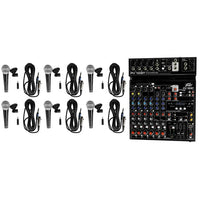 Peavey PV 10 AT 10 Channel Compact Mixing Mixer Console with Bluetooth Auto-Tune pitch correction +6 Samson Mics