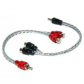 Cerwin Vega RHY2F HED Series 1 Male To 2 Female Twisted RCA Y Splitter Pair
