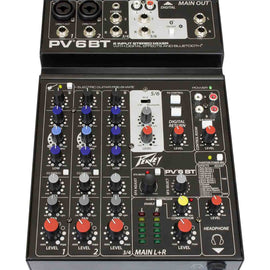 Peavey PV 6 BT Compact Mixer 6 Channel with Bluetooth