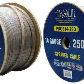 2 Absolute USA PROS14250 14 Gauge Speaker Wire<br/> 250' 14 Gauge PRO PA DJ Car Home Marine Audio Speaker Wire Cable Spool