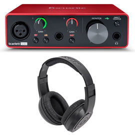 Focusrite SCARLETT SOLO 4th Gen 192kHz USB Audio Interface + Samson Headphones